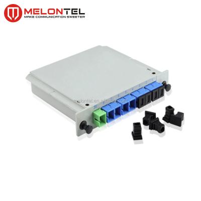 China FTTH MT-1081-8 Fully Stocked 1*8 Box Type Fiber Optic Cassette PLC Splitter With SC UPC Adapter for sale