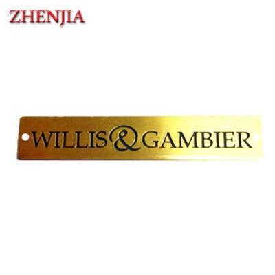 China Custom handbags decoration brand logo 2 hole metal name tag for handbag for sale