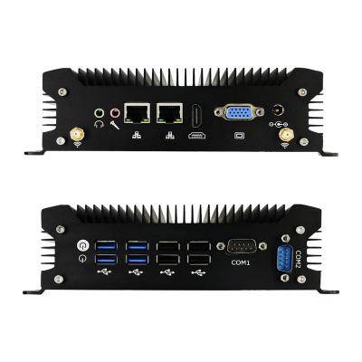 China IOT Application i5-4278U i7-4578U 6157U Mini Project Desktop 2LAN 2COM Digital Industrial Fanless Signage DIN Rail Embedded Computer for sale