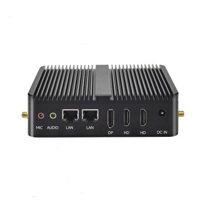 China Intel Celeron J6412 Quad Cores 2*HD-MI DP1.2 Three Watchdog POS Industrial Mini PC System Low TDP 10W Small Application Fanless PC for sale