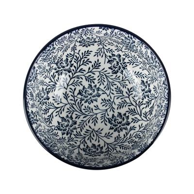 China Sustainable Home Fashion Retro High Quality Japanese Printing Blue And Durable Porcelain Dish White Set for sale