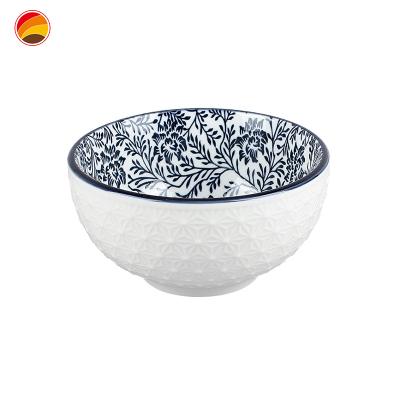 China Hot-selling Product Sustainable Round Chinese High Quality Blue And White Porcelain Bowl , Printed Ceramic Dinner Bowl for sale