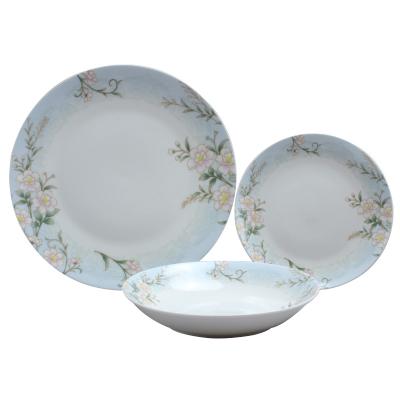 China Viable Modern Western Floral Ceramic Porcelain Decal Design Dinnerware Set Fine Design Porcelain Dinner Set Decoration Dinner Set for sale