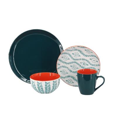 China Factory direct sales workable professional protection printing porcelain two color dinner set for home for sale