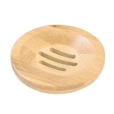 China Natural Eco-Friendly Logo Round Wooden Soap Dish Traditional Soap Dish Holder Box Container Natural Eco-Friendly Bamboo Holder for sale