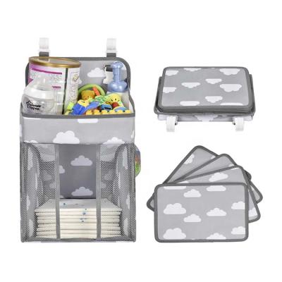 China Water Resistant Baby Bases Nursery Organizer Baby Diaper Organizer Hanging Cart Storage Bags for sale