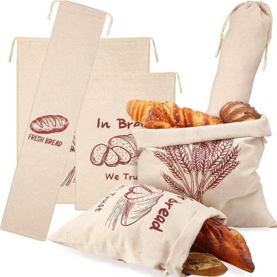 China High Quality Reusable Eco-Friendly Custom Made Eco-Friendly Cotton Fabric Canvas Bread Bread Bag Eco-Friendly Food Bag for sale