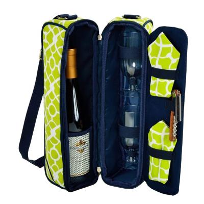 China Insulated Wine Gift Bottle Bags Insulated Wine Tote Bag For 2 Assembled Wine Glass Napkins And Corkscrews for sale