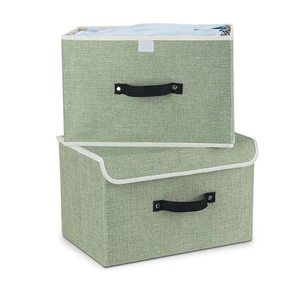 China Folding Organizer Kids Toy Storage Box Fabric Viable Removable Lid Storage Stackable Containers Trash Cans for sale