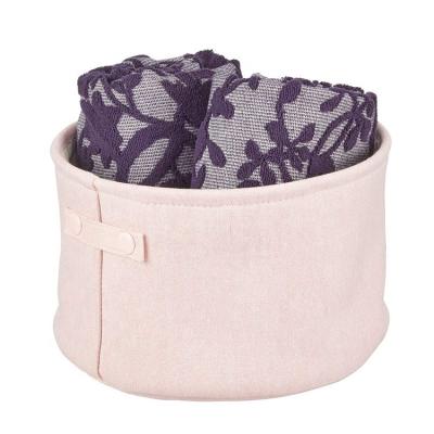 China Sustainable Cotton Clothes Bathroom Fabric Organizer Round Storage Basket Cosmetic Lining Storage for sale