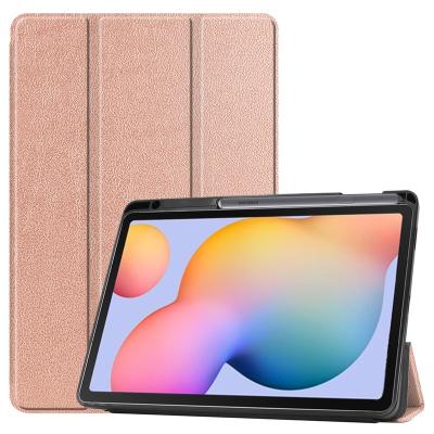 China Slim Fashionable Cases For Samsung Tab S6 Lite P610 TPU Soft Case With Leather For Samsung Pencil Stand Case for sale