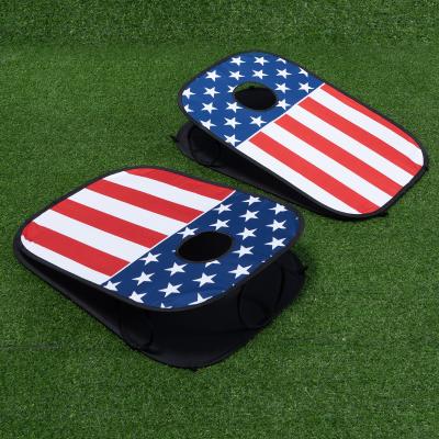 China 100%Polyester Fabric Collapsible Portable Corn Hole Boards With 8 Cornhole Bean Bags for sale