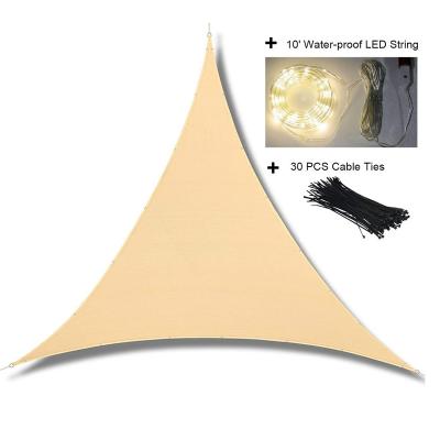 China Beach Tents Night Light Shade Sail Triangular Sun Tent - UV Protection - Complete with Anchor Ropes for sale