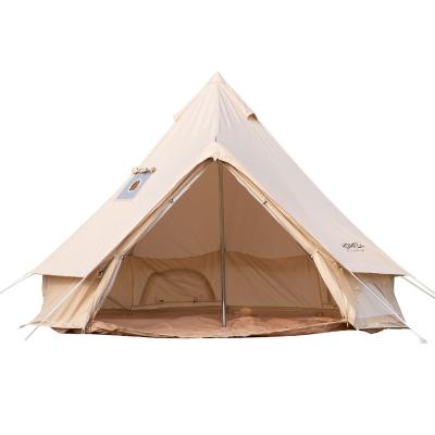 China Camouflage/Field Game Uplion Canvas Bell Tent Waterproof 4 Season Glamping Yurt Tent Luxury Outdoor Camping Tent for sale