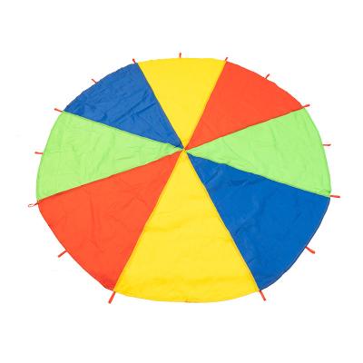 China Large Soft Toy Outdoor Kid Play Parachute Colorful Rainbow Parachute Toy12ft with 8 handles 20ft 16handles for sale