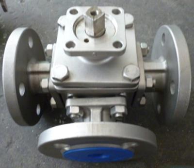 China Overhead T And L Port OEM Flange End PN16 PN25 3 Way Ball Valve With Handle For Oil And Water for sale