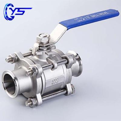 China Nitric Acid Quick-install Flange Sanitary Floating Ball Valve With Handle for sale