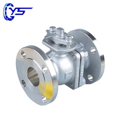 China Nitric Acid PTFE Flange End Floating Ball Sealing 2pc Stainless Steel Ball Valve With Handle for sale