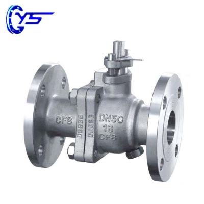 China Nitric Acid CF3 CF8 Body Flange End Floating Type Fixed Type 2PC Ball Valve With Handle for sale