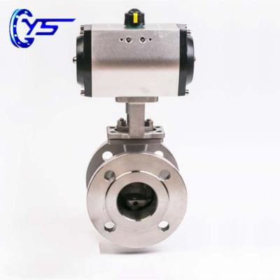 China ASME General Flange 2PC Stainless Steel SS Pneumatic Ball Valve With Actuator for sale