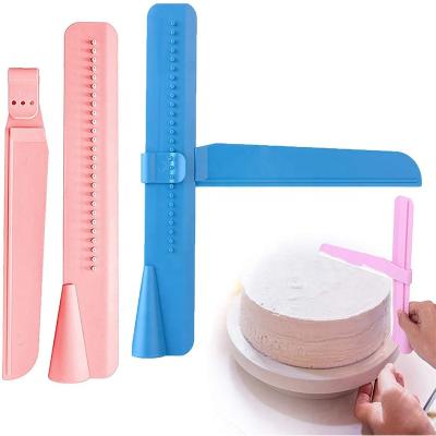 China Viable Adjustable Cake Scraper Plastic Fondant Cream Baking Edge Decorating Tool for sale