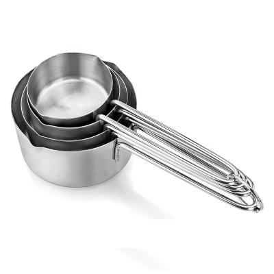 China Premium Set of 4 Piece Sustainable Stainless Steel Measuring Cups for sale