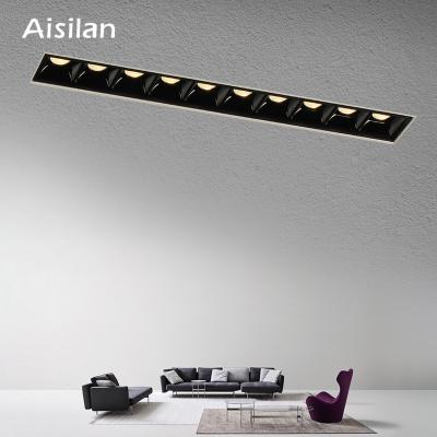 China Mid Century Office Lobby Showroom 20w Trimless Recessed Recessed Led Linear Downlight Spotlight Grill Light for sale