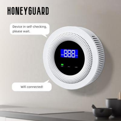 China HONEYGUARD HSA002 RF433 WiFi Tuya App Home Security Co Wireless Remote Control Carbon Monoxide Gas Detector for sale