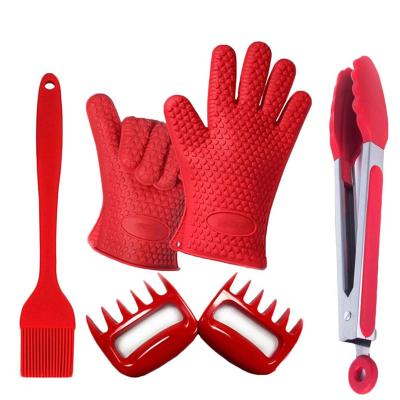 China Easily Cleaned Silicone Kitchen Cooking Baking Pastry Grill Tool Set Spatula  Clips for sale