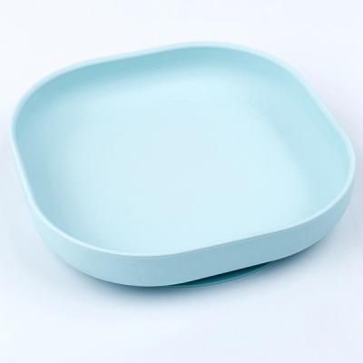 China Simple Design Bpa Free Silicone Suction Free Kids Plate Silicone Baby Dish for sale