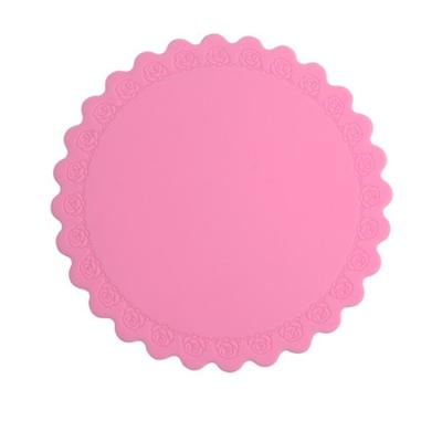 China Free Sustainable BPA Approved Non Slip Perfect Soft Round Custom Silicone Tea Drink Coaster Coffee Cup Mat for sale