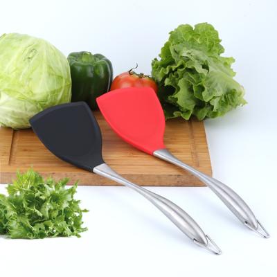 China High Quality Viable Stainless Steel Handle Silicone Cake Turner Scraper Spatula for sale