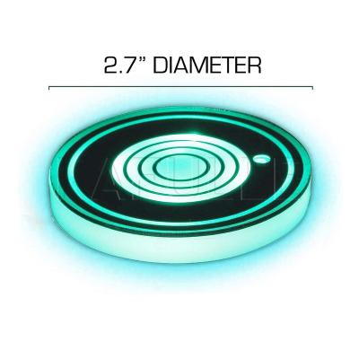 China Auto On/Off Sensor 7 Colors USB Car Cup Holder Charging Bottom Mat Coasters Luminous Drinking Cup Mat Led Atmosphere Lights for sale