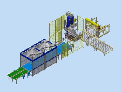 China Robotic Automation Marshaling Station Bag Beverage Palletizer Single Column for sale