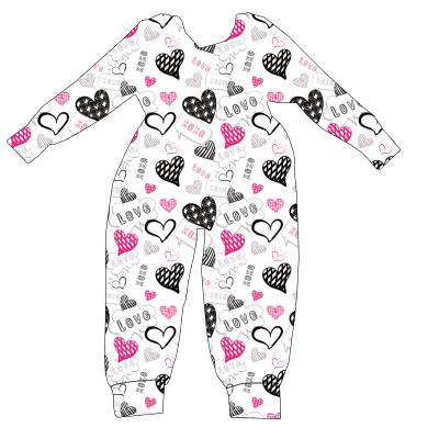 China Breathable Valentine's Day Pink Children's One-Piece Clothing Kids Romper Long Pants Pink Overalls Babies Pink Overalls for sale