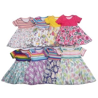 China 2022 Girls Breathable Bunny Easter Dresses Short Sleeve Pirouette Dress For 0-12 Years Girls Easter Dress for sale