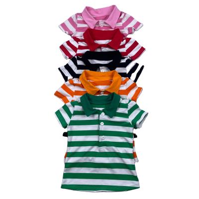 China Breathable Collar Polo T-shirt Striped Tees Boys T Shirt Casual Striped Graphic Tees Soft Cotton Kids T-shirt Mommy And Me Outfits for sale