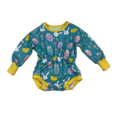 China Spandex/Polyester Long Sleeve Romper Warm Elasticity Cotton Baby Sweatshirt Romper Organic Easter Clothing for sale