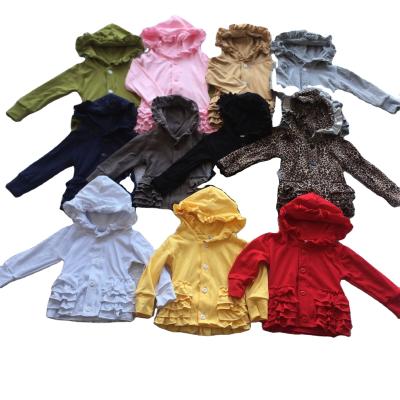 China Breathable Custom Made Coats and Solid Color Kids Girls Jackets Ruffles Hoodies Single Breasted Outerwear for Girls Toddler Jacket Girl Clothes for sale