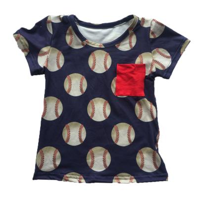 China 2020 Sustainable Hot Selling Custom Kids Baseball Printed T Shirts Summer Toddler Boys Short Sleeve Sport T Shirts For Kids for sale