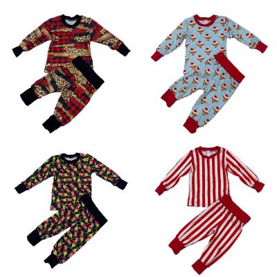 China OEM Pattern Print Kids Christmas QUICK DRY Custom Pajamas Fall Winter Children Long Sleeve Lounge Set for sale