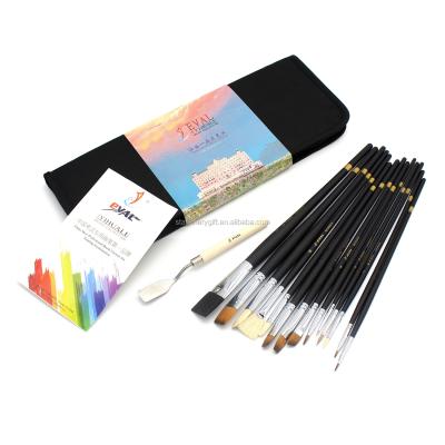 China Artist Paint Brush Set Oil Bristle Hair Straighten 15PCS Oil Brush Professional Nylon Wood for sale