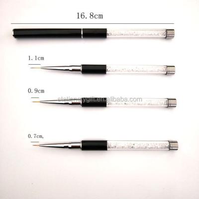 China Metal Diamond Acrylic Rhinestone Handle Nail Art Liner Brushes from NAIL for sale