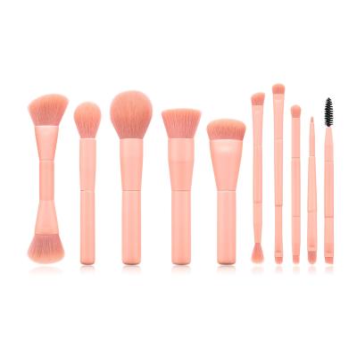 China Excellent Powder Grabbing Capacity High Cost Performance Double Sided Makeup Brush Sets 10pcs Pink Makeup Brush Set for sale