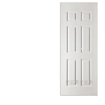 China NW-006 Modern White Primer Molded 6 Panel MDF Door Skin for sale