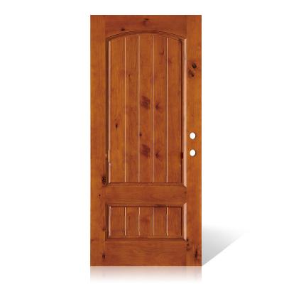 China Modern Newgood Solid Wood Panel Main Door Design Teak Wood External Doors for sale