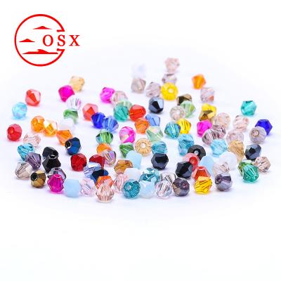 China Jewelry Making 4mm 6MM 8MM Bicone Large Crystal Glass Beads For Jewelry Making OSX Factory Spot Support Customization for sale