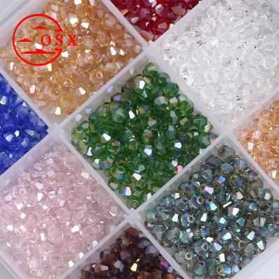 China Fashionable Osx Factory Wholesale 15 Grid 4mm 6mm Box Glass Beads Kids Crystal Bracelet Beads Loose Unique Glass Beads for sale