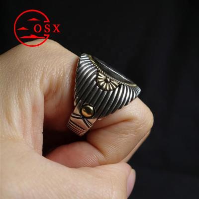 China Wholesale High Quality CLASSIC Indian Head Ethnic Hip Two Tone Hop Punk Ring For Men Jewelry for sale