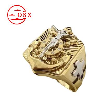 China Creative Men's Friendship Ring Jesus Cross Finger Jewelry Christian Ethnic Style Ring Personality Osx CLASSIC Alloy for sale